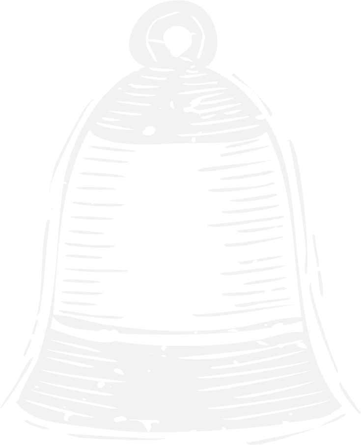 Detailed drawing of a bell - white