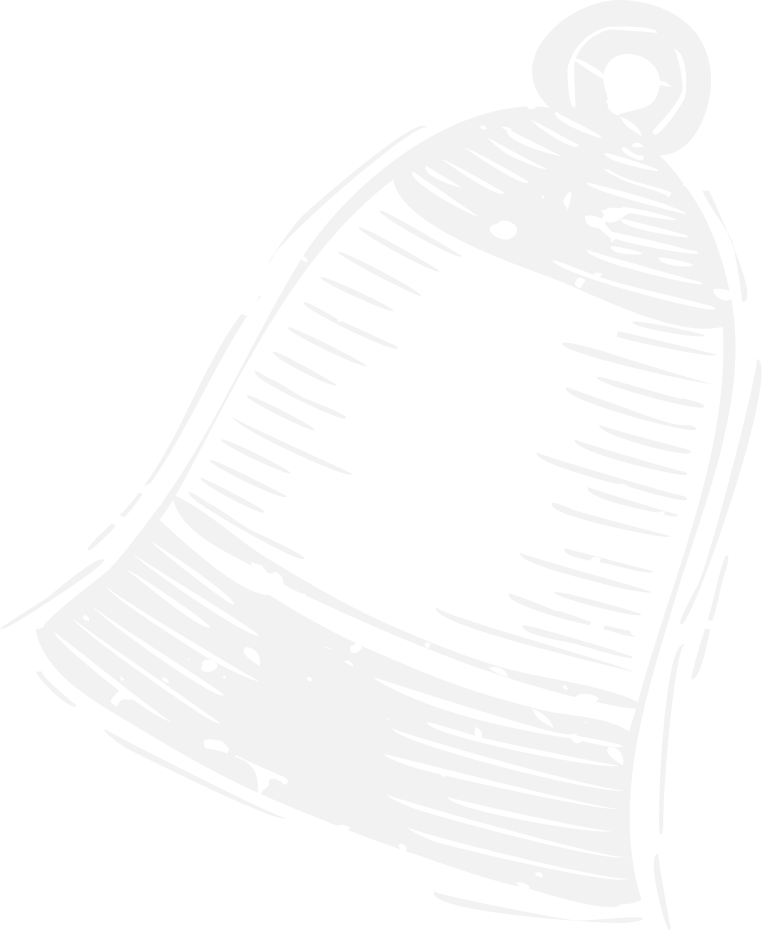 Detailed drawing of a bell - rotated - white