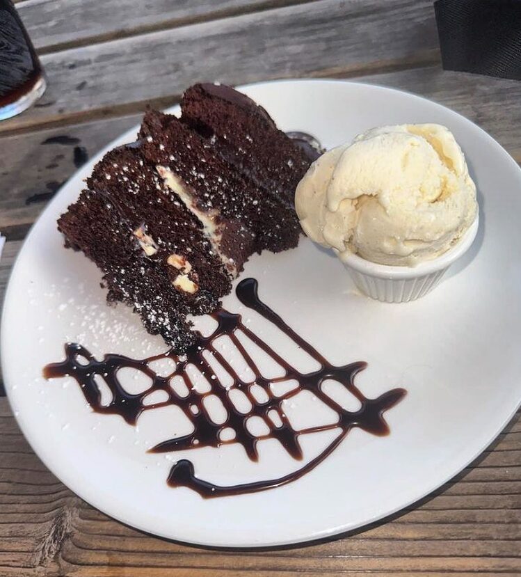 Ice Cream and Chocolate cake served at The Lower Bell Inn